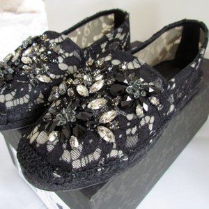 DOLCE GABBANA Espadrillas Pizzo Charmant Flat Shoes EU 36, US 36, UK 3, AU 4.